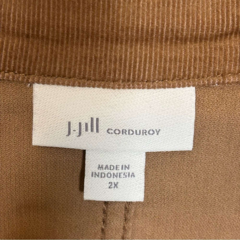 J. Jill Corduroy Full Zip Moto Jacket Coat-Washed Rye Brown-Women Size 2X - Picture 8 of 9